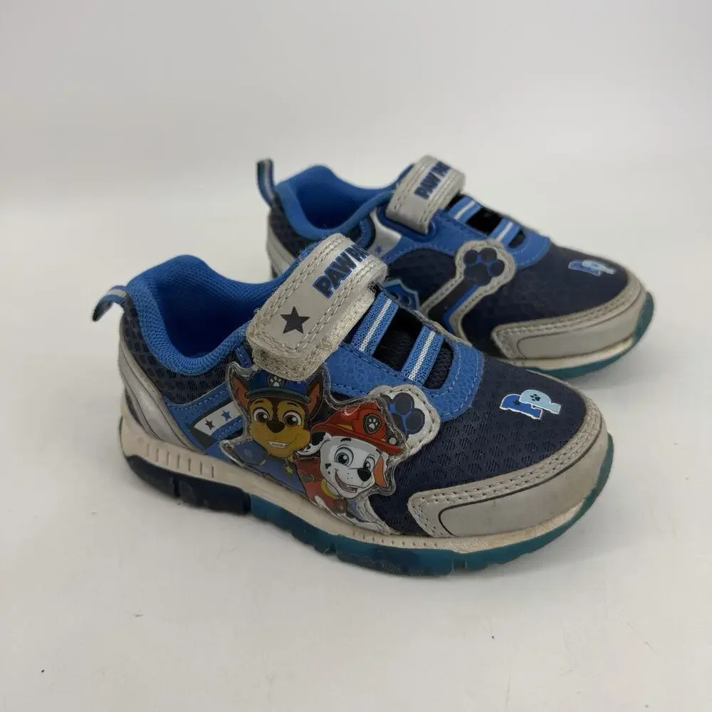 Nickelodeon Paw Patrol Light Up Sneakers Kids Size 9 Blue Cartoon